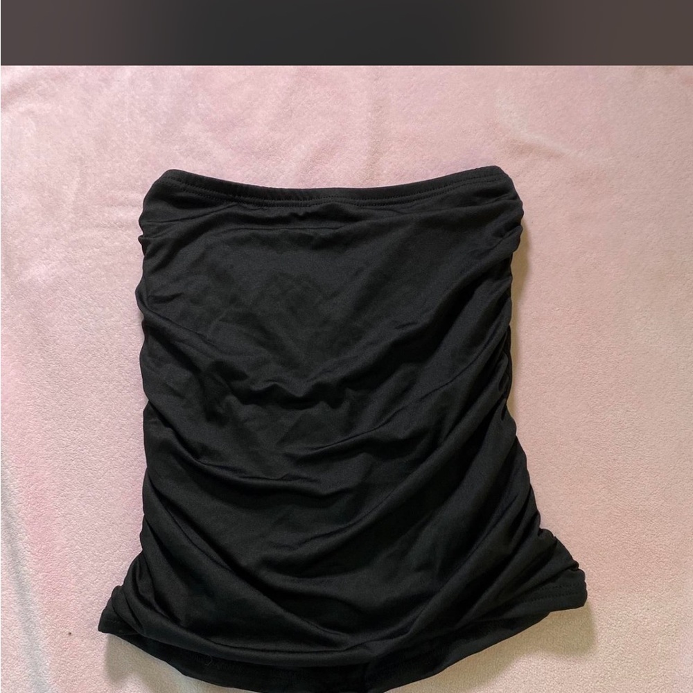 Black Women's Ruched Tube Skirt